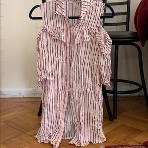 Striped button down dress